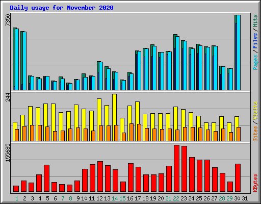 Daily usage for November 2020