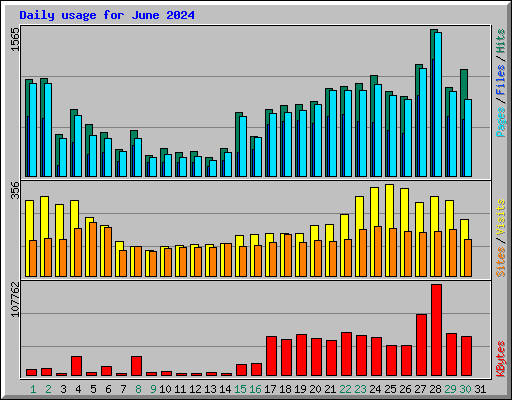 Daily usage for June 2024