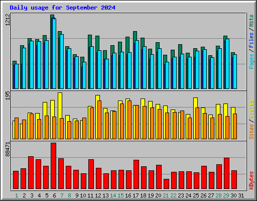 Daily usage for September 2024