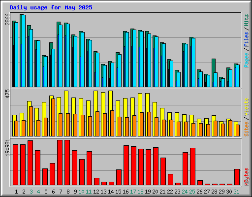 Daily usage for May 2025