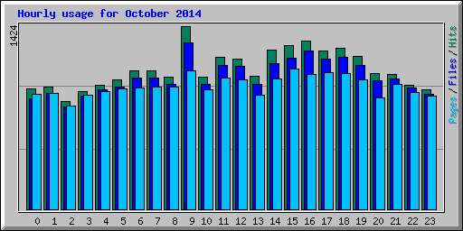 Hourly usage for October 2014