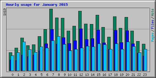 Hourly usage for January 2015