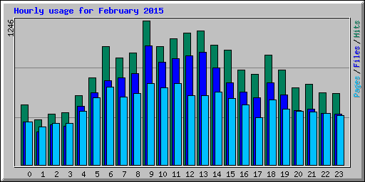 Hourly usage for February 2015