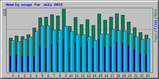 Hourly usage for July 2015