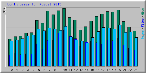 Hourly usage for August 2015