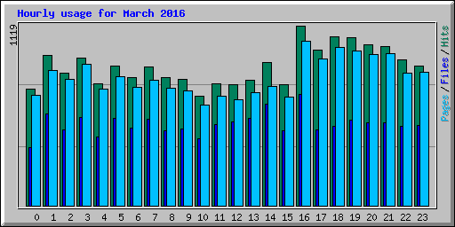 Hourly usage for March 2016