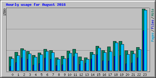 Hourly usage for August 2016