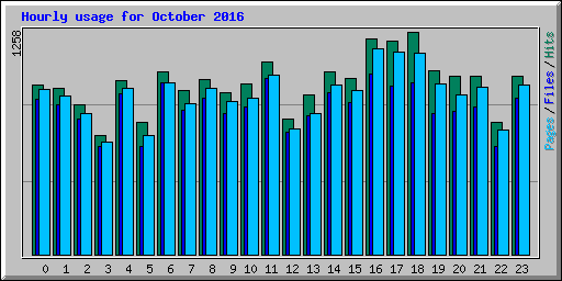 Hourly usage for October 2016