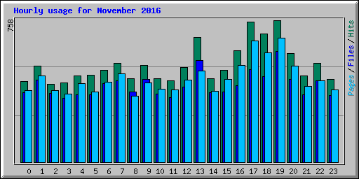 Hourly usage for November 2016