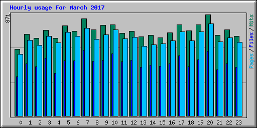 Hourly usage for March 2017