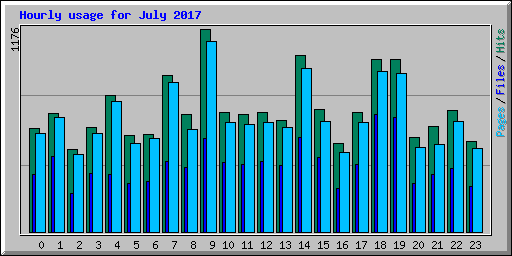 Hourly usage for July 2017