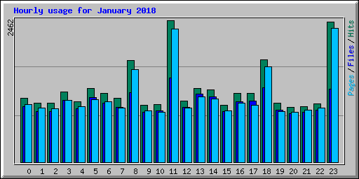 Hourly usage for January 2018