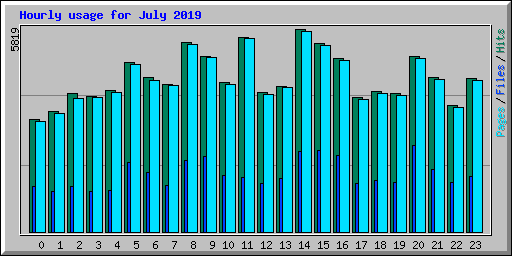 Hourly usage for July 2019