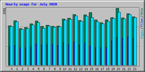 Hourly usage for July 2020