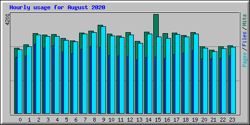 Hourly usage for August 2020