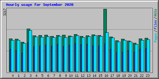 Hourly usage for September 2020