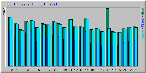 Hourly usage for July 2021