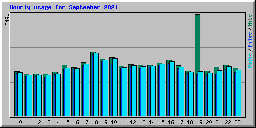 Hourly usage for September 2021