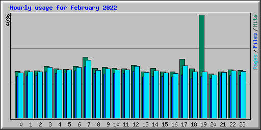 Hourly usage for February 2022