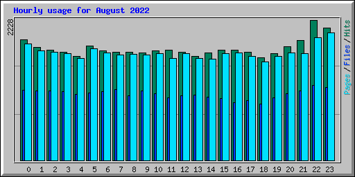 Hourly usage for August 2022