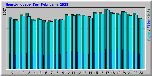 Hourly usage for February 2023