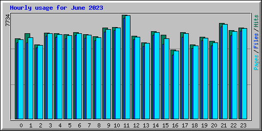 Hourly usage for June 2023