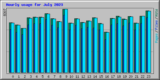 Hourly usage for July 2023